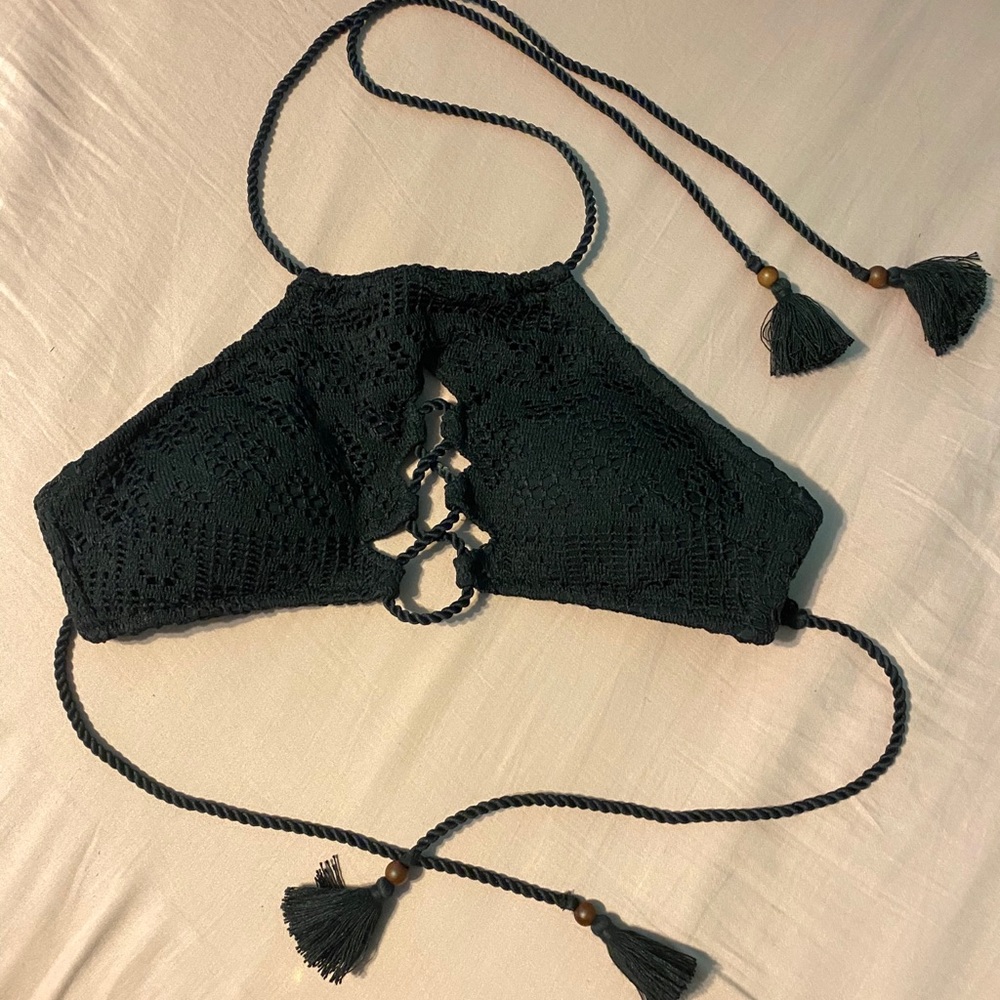 Victoria’s Secret Black Crochet Bikini Top